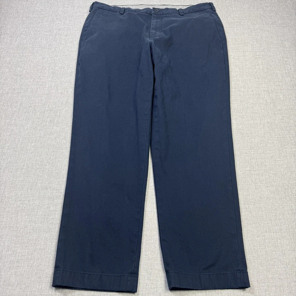 Brooks Brothers Clark Chino Pants Mens 38x28 Blue Cotton Stretch Flat Front